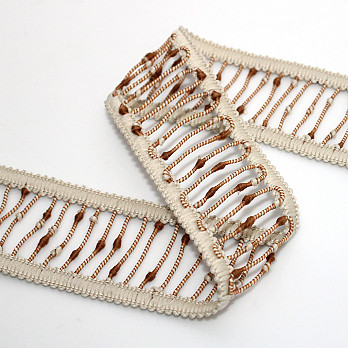 BALL LADDER LACE 4cm SAND/MEDIUM BROWN 30m