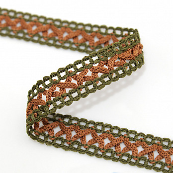 BALL LADDER LACE X 1,9cm MOSS GREEN/MEDIUM BROWN 50m