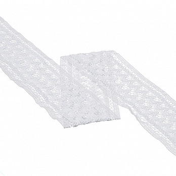 BAROQUE LACE 7,5cm WHITE 30m