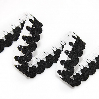 BEAK CROCHET LACE 1,7cm RAW/BLACK 30m