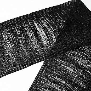 BETWEEN FINE FRINGE 8cm BLACK 10m