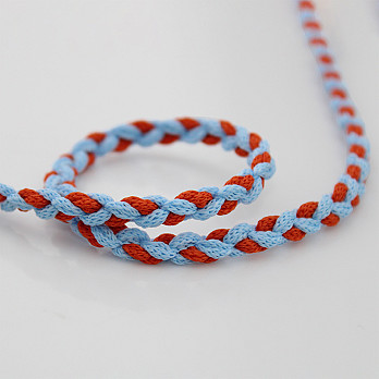 BRAIDED CORD 6mm ORANGE/SKY BLUE 30m