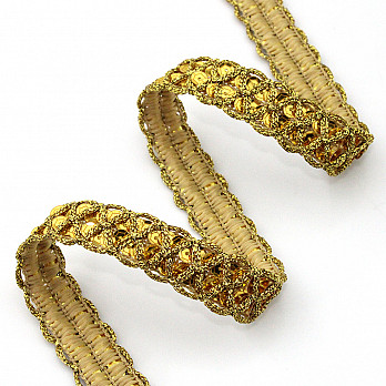 BRAIDED SEQUIN PASSEMENTERIE 2,2cm GOLD 20m