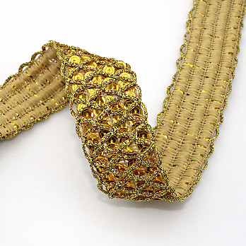 PASAMANERÍA PAETÊ TRENZADO 3,6cm ORO 20m