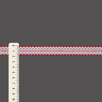 BRIANA ZIGZAG LACE 1,9cm RED/RAW/BABY PINK 50m
