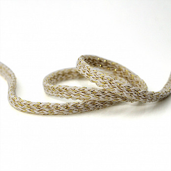 CORD FLAT 6mm RAW/GOLD 50m