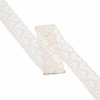 ENCAJE CORAZÓN CUORE ZIG ZAG 4,4cm CRUDO 30m
