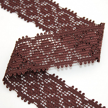 FLOWER DOUBLE BEAK LACE 4,8cm BROWN 30m