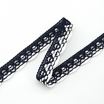 MEDIUM BALL LACE 1,4cm NAVY BLUE/RAW 30m