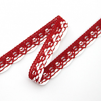 MEDIUM BALL LACE 1,4cm RED/RAW 30m