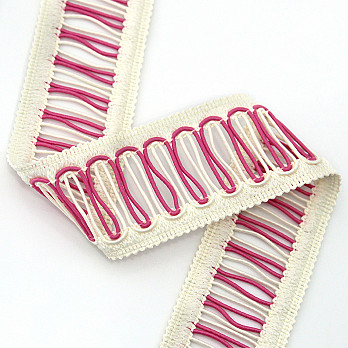 DOUBLE LADDER LACE 4,4cm CHAMPAGNE/PINK 30m