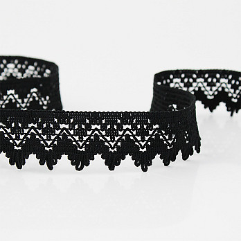BEAK ZIG ZAG LACE 3,2cm BLACK