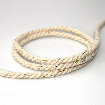 FINE CORD 4mm RAW/GOLD/SILVER 30m