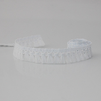 FRINGE TASSEL 2cm WHITE 10m