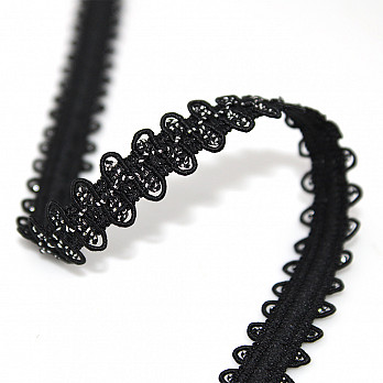 ELÁSTICO FLORA 1,1cm NEGRO/PLATA 50m