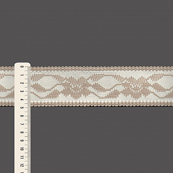 FLORAL PASSEMENTERIE 4,9cm CHAMPAGNE/LIGHT SUEDE 20m