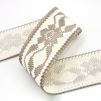 FLORAL PASSEMENTERIE 4,9cm CHAMPAGNE/LIGHT SUEDE 20m