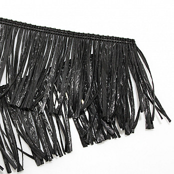 SMOOTH FRINGE 6,8cm BLACK 10m