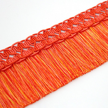 MACRAMÊ WAVE FRINGE 6,4cm BRICK/TANGERINE/CORAL RED/ORANGE/YELLOW/SALMON 10m