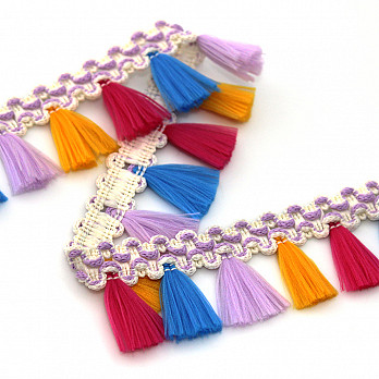 PENDANT FRINGE 3,2cm CHAMPAGNE/LAVENDER/VANILLA BLUE/PINK/YELLOW 10m