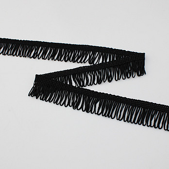 VISCOSE FRINGE 2,8cm BLACK 10m