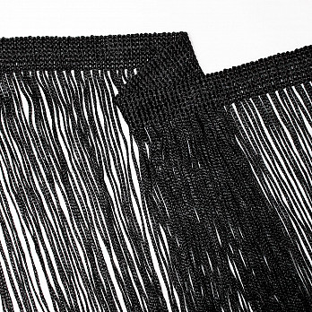 VISCOSE FRINGE 40cm BLACK 10m