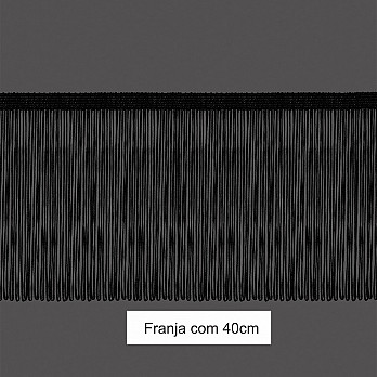 VISCOSE FRINGE 40cm BLACK 10m