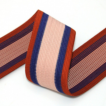 ELÁSTICO IMBUIA RAYADO 5cm COÑAC/AZUL/NIEBLA 25m