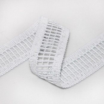 CHECKERED LADDER LACE 3cm WHITE 50m