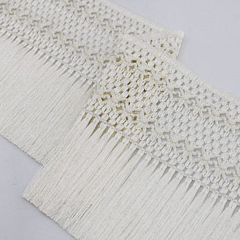 MACRAMÉ FLOWER FRINGE 14,7cm CHAMPAGNE 10m