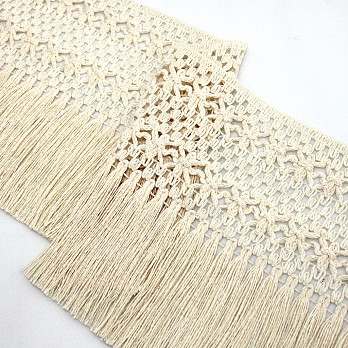 MACRAMÉ FLOWER FRINGE 14,7cm RAW 10m