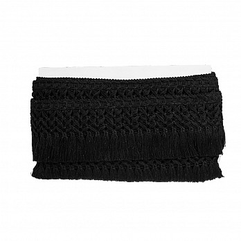 FLECO MACRAMÉ 7,3cm NEGRO 10m