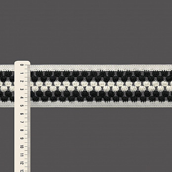 MARIA CROCHET STRIPED ELASTIC 5,2cm CHAMPAGNE/BLACK