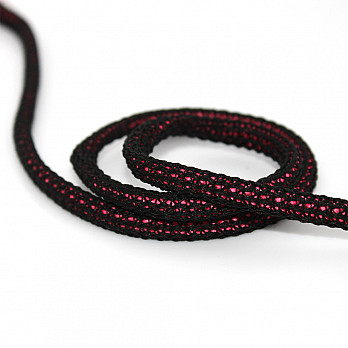 MEDIUM CORD 7,5mm BLACK/NEON PINK 50m