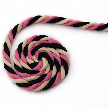 MEDIUM CORD 7mm BLACK/PINK/RAW 30m