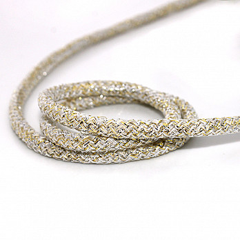 CORDÓN ELÁSTICO MEDIO 7mm CRUDO/ORO/PLATA 50m