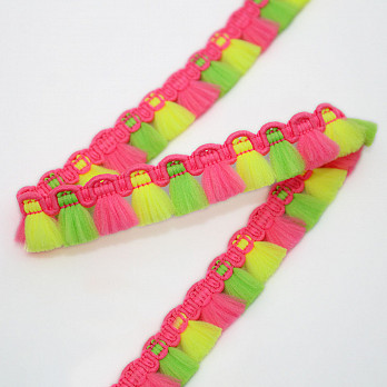 MILANE TASSEL FRINGE 1,6cm NEON PINK/NEON YELLOW/NEON GREEN 50m
