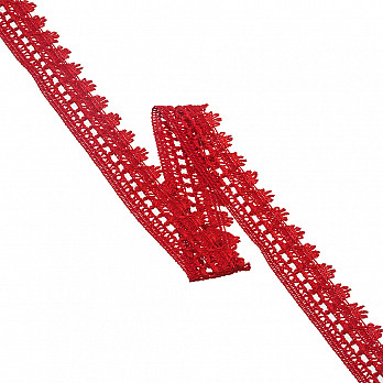 ENCAJE DE BOLITAS PARÁ 2,8cm ROJO 10m