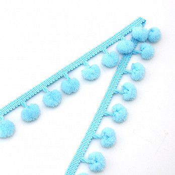 POM POM BALL PASSEMENTERIE 2,5cm BABY BLUE 50m