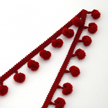 POM POM BALL PASSEMENTERIE 2,5cm RED 50m