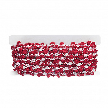 PASSEMENTERIE ROCOCO 2cm RED/WHITE 10m