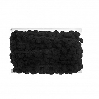 PASAMANERÍA POMPÓN 1,9cm NEGRO 20m