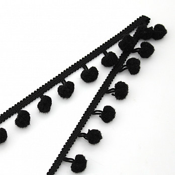 POM POM BALL PASSEMENTERIE 2,5cm BLACK 50m