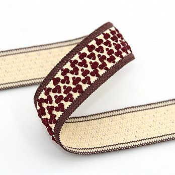 RELIEV ZIG ZAG ELASTIC 2,8cm BROWN/PEACH/WINE 25m