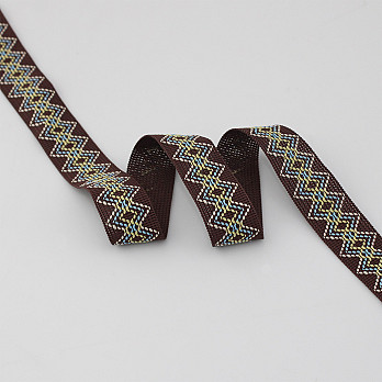 SAFARI ZIG ZAG RIGID RIBBON 2,1cm BROWN/PEACH/BLUE/YELLOW BABY 20m