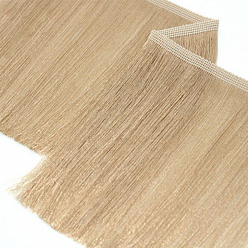 SMOOTH FINE FRINGE 13,8cm DARK SAND 10m