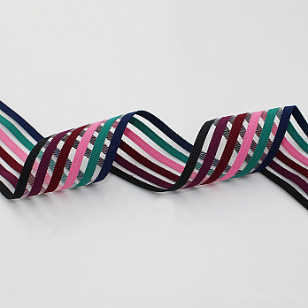 STRIPED LEAKED ELASTIC 4,5cm BLUE/GREEN/PINK/WINE/GRAPE/BLACK 25m