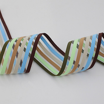 STRIPED LEAKED ELASTIC 4,5cm BROWN/BLUE/SAND/BEIGE/GREEN 25m