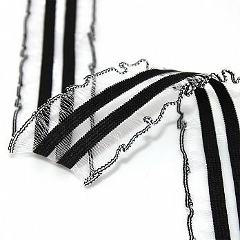 ELÁSTICO COM FUGAS ENROLLADO 4,4cm NEGRO/CRUDO 25m