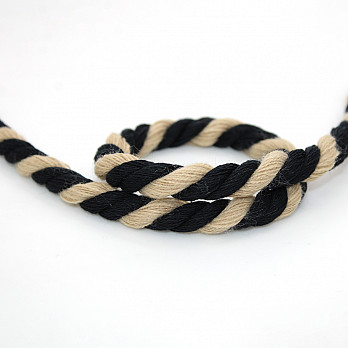 CORDÓN GRUESO 10mm NEGRO/BEIGE 30m